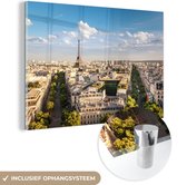 MuchoWow® Glasschilderij 180x120 cm - Schilderij acrylglas - Frankrijk - Parijs - Eiffeltoren - Foto op glas - Schilderijen