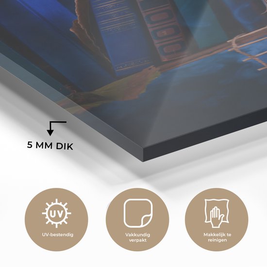 Peinture sur Verre - Maison Abandonnée Entre les Livres - 60x90 cm - Peintures sur Verre Peintures - Photo sur Glas