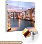 MuchoWow® Glasschilderij 20x20 cm - Schilderij acrylglas - Het grote kanaal van Venetië - Foto op glas - Schilderijen