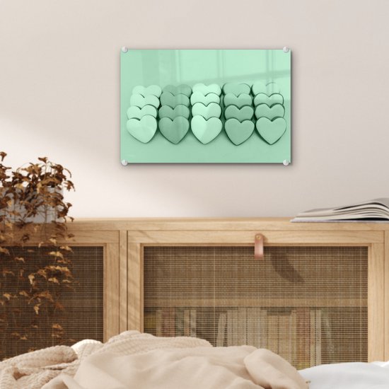 Peinture sur Verre - Hartjes Vert Menthe - 30x20 cm - Peintures sur Verre Peintures - Photo sur Glas