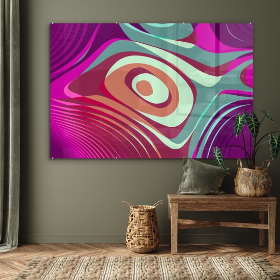 MuchoWow® Peinture sur Verre - Fond Abstrait - 180x120 cm - Peintures sur Verre Acrylique - Photo sur Glas