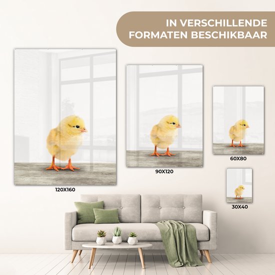 MuchoWow® Peinture sur verre 30x40 cm - Peinture sur verre acrylique - Poussin - Animaux - Garçons - Filles - Enfants - Photo sur verre - Peintures