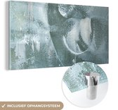 MuchoWow® Glasschilderij 40x20 cm - Schilderij acrylglas - Acrylverf - Structuren - Abstract - Foto op glas - Schilderijen