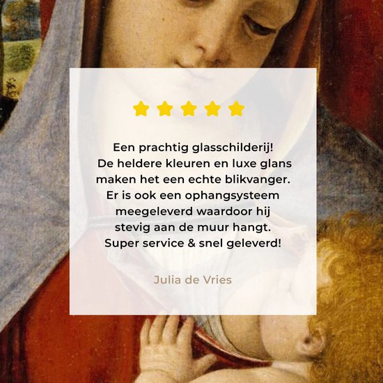 MuchoWow® Peinture sur verre 40x30 cm - Peinture sur verre - Vierge à l'enfant - Leonardo de Vinci - Photo sur verre acrylique - Peintures