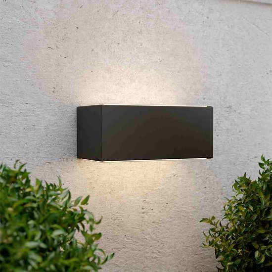 Solar wandlamp up downlight kubus - XL - Design - Antracietgrijs - Tuinverlichting op Zonne-energie