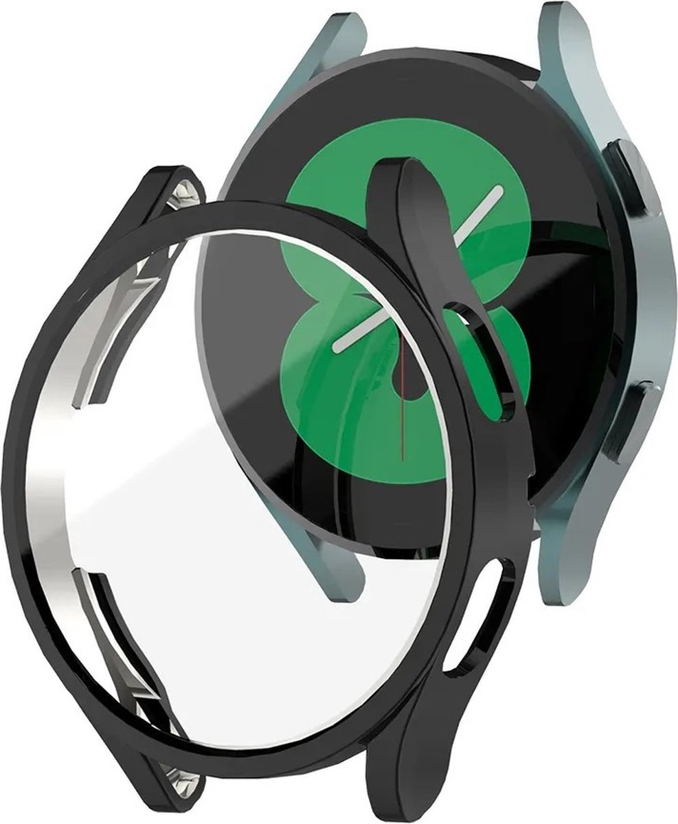 Strap-it TPU beschermhoes geschikt voor Samsung Galaxy Watch 4 – 44mm (zwart) – stevige smartwatch case met kras- en stootbescherming