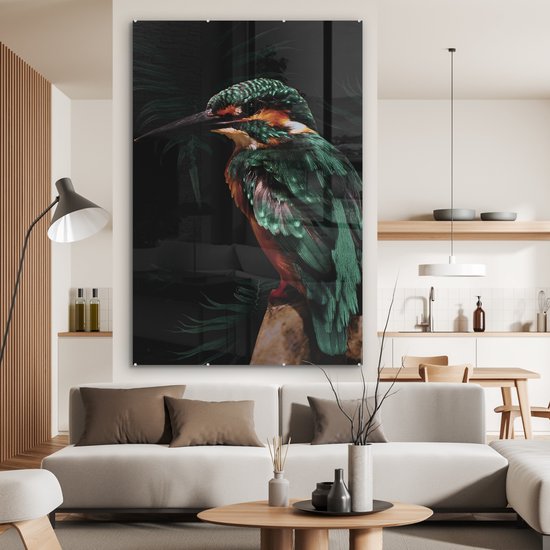 Peintures en plexiglas - Martin-pêcheur - Branche - Coloré - 100x150 cm