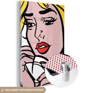 Peinture sur verre - Femme Pop art avec téléphone - 60x90 cm - Peintures sur Verre Peintures - Photo sur Glas