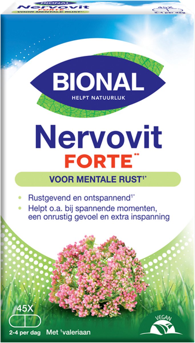 Goedkoopste Bional Nervovit Forte - Supplement - Mentale rust - Vegan voedingssupplement met valeriaan– 45 tabletten