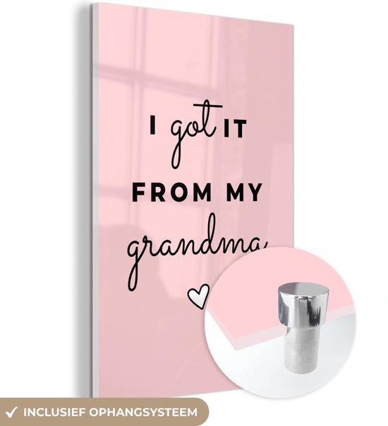 - Cadeau oma voor Moederdag met quote I got it from my grandma - roze