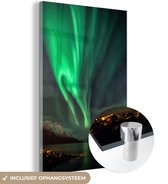 Peinture sur Verre - Aurores Boréales - Vert - Fjord - 40x60 cm - Peintures sur Verre Peintures - Photo sur Glas