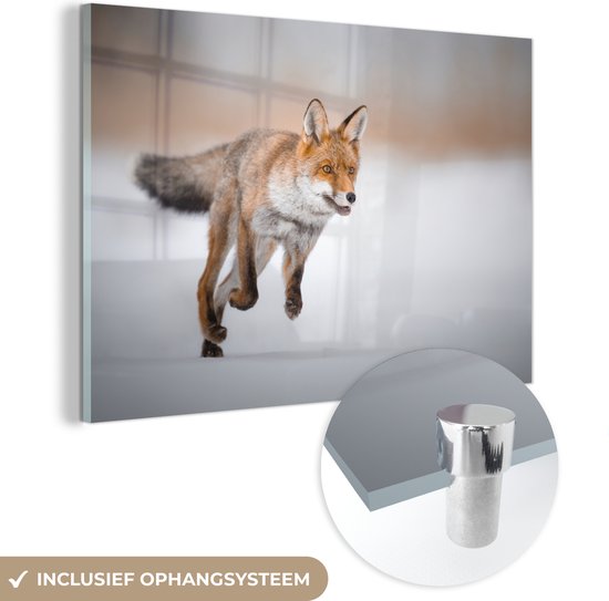 Peinture sur Verre - Renard - Chasse - Neige - 150x100 cm - Peintures sur Verre Peintures - Photo sur Glas