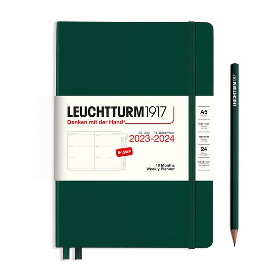 Leuchtturm1917 - agenda hebdomadaire - agenda - a5 - 18 mois 2023 - 2024 -  couverture... | bol.com