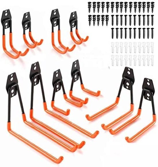 16 stuks garageopberghaken Heavy Duty, 17 cm wandgemonteerde 16 stuks garageopberghaken Heavy Duty, 17 cm wandgemonteerde