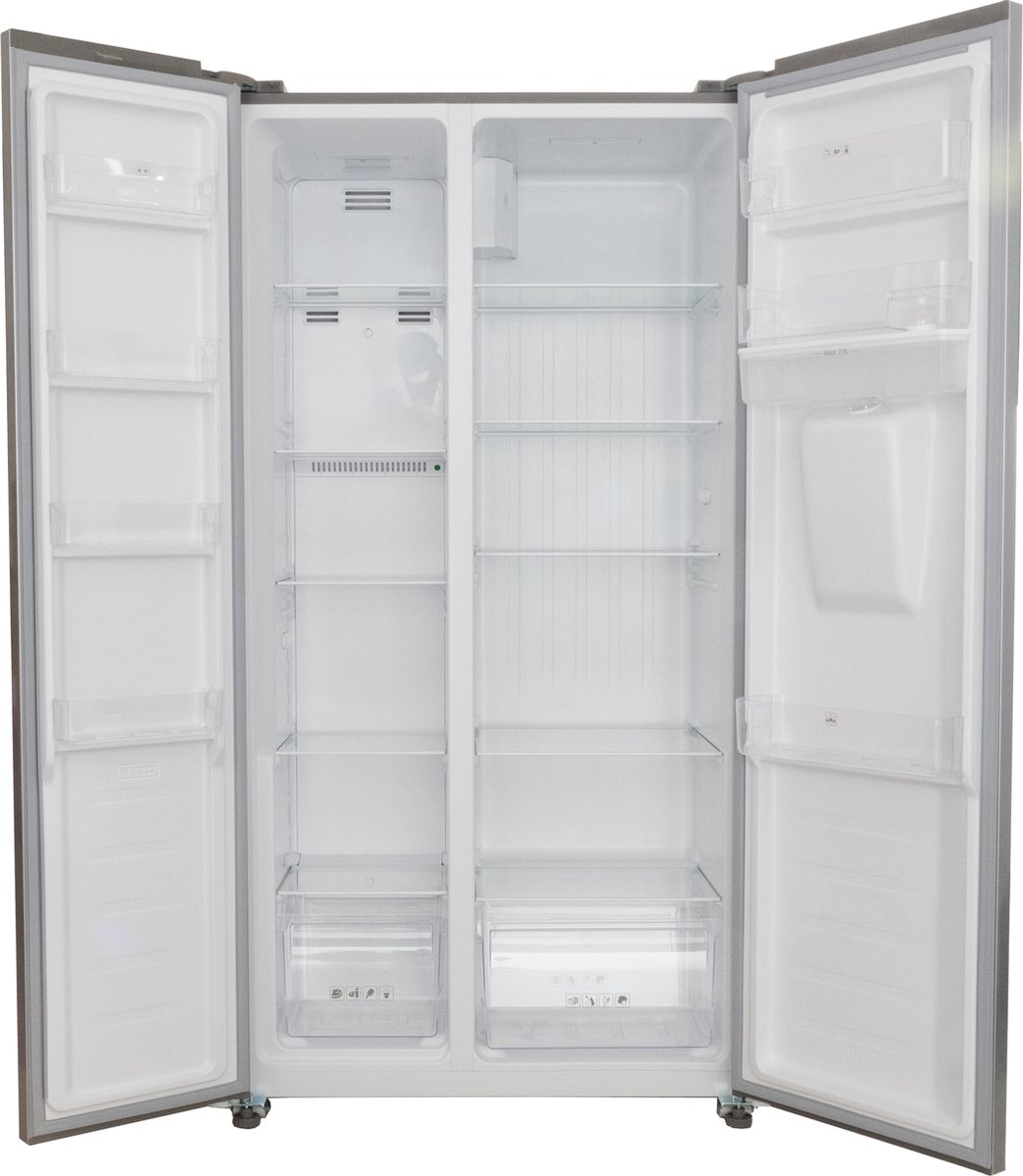 Exquisit SBS146-WS-040ES - Amerikaanse koelkast - Waterdispenser - Display - 5 Jaar Garantie - No Frost - 439 liter - Zilver — afbeelding 3
