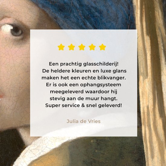 MuchoWow® Peinture sur Verre - Fille à la Perle - Peinture de Johannes Vermeer - 90x120 cm - Peintures sur Verre Acrylique - Photo sur Glas