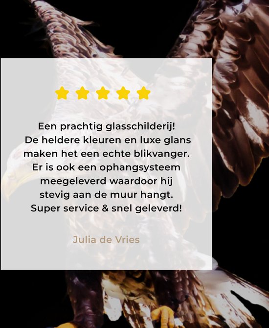 MuchoWow® Peinture sur Verre - Aigle - Vogel - Ressorts - 120x80 cm - Peintures sur Verre Acrylique - Photo sur Glas