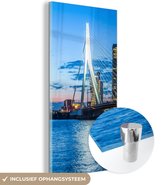 MuchoWow® Glasschilderij 20x40 cm - Schilderij acrylglas - Rotterdam - Water - Skyline - Foto op glas - Schilderijen