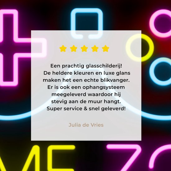 Peinture sur Verre - Jeu - Néon - Citation - 40x20 cm - Peintures sur Verre Peintures - Photo sur Glas - Cadeau Saint Valentin pour Lui