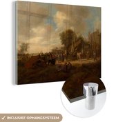 MuchoWow® Glasschilderij 40x30 cm - Schilderij acrylglas - Dorpskermis - Jan Steen - Foto op glas - Schilderijen