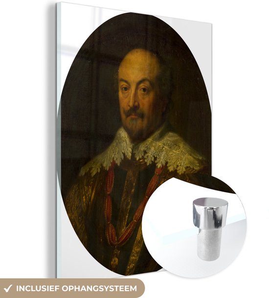 MuchoWow® Glasschilderij 60x80 cm - Schilderij acrylglas - Portret van Jan III graaf van Nassau-Siegen - Foto op glas - Schilderijen