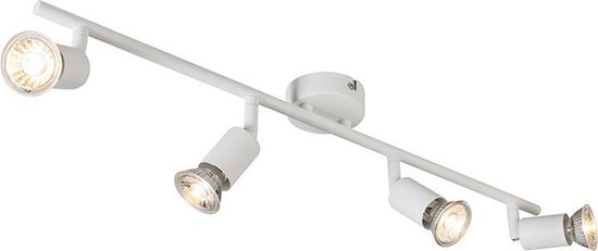 QAZQA jeany – Moderne Plafondspot | Spotje | Opbouwspot – 4 lichts – L 650 mm – Wit – Woonkamer | Slaapkamer | Keuken