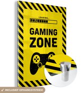 MuchoWow® Glasschilderij 30x40 cm - Schilderij acrylglas - Gaming - Quotes - Controller - Gaming zone - Game - Foto op glas - Schilderijen