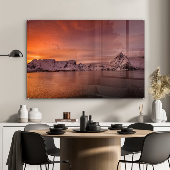 Glas de marque Sunset 120x80 cm - Tirage photo sur Glas (décoration murale en plexiglas)