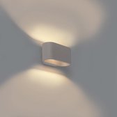 QAZQA arles - Industriele Wandlamp voor binnen - 1 lichts - D 100 mm - Grijs - Industrieel - Woonkamer | Slaapkamer | Keuken