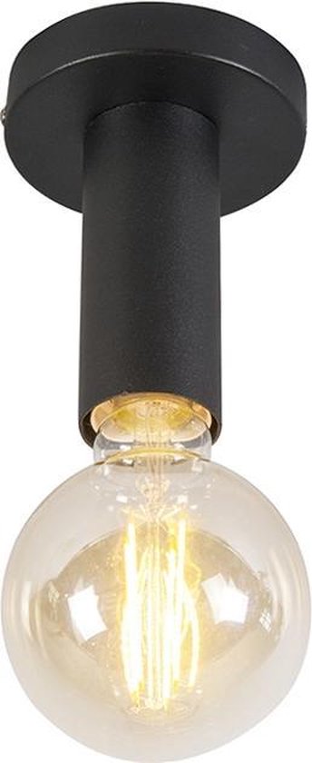 kalkoen Email Doordeweekse dagen QAZQA Facil - Design Plafondlamp - 1 lichts - Ø 100 mm - Zwart - Woonkamer  |... | bol.com