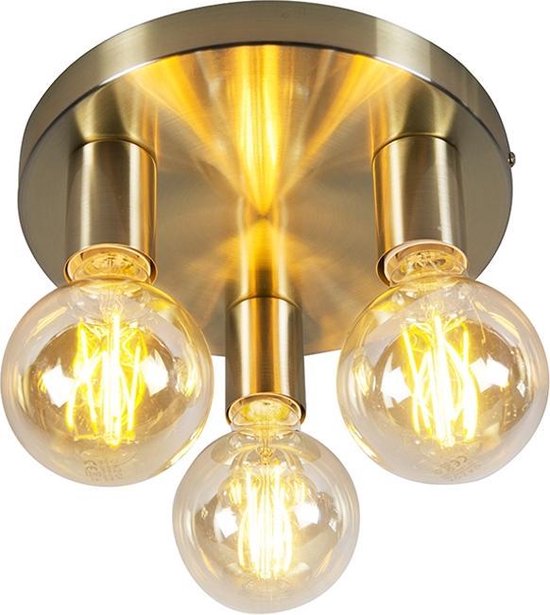 QAZQA facil - Design Plafondlamp - lichts - Ø mm - Goud/messing - Woonkamer |... | bol.com