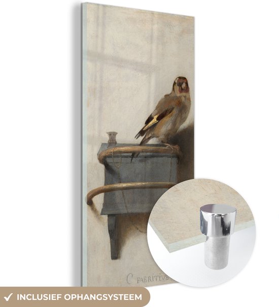 Peinture sur verre - Le chardonneret - Carel Fabritius - 20x40 cm - Peintures sur Verre Peintures - Photo sur Glas