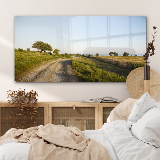 The road to the sea Glas 90x60 cm - Tirage photo sur Glas (décoration murale en plexiglas)