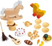 Accessoires de maison de poupée en bois Goki 23 pièces