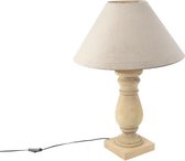 QAZQA catnip tl - Landelijke Tafellamp met kap - 1 lichts - H 715 mm - Taupe - Woonkamer | Slaapkamer