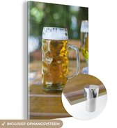 MuchoWow® Glasschilderij 40x60 cm - Schilderij acrylglas - Weergave van een pul bier - Foto op glas - Schilderijen