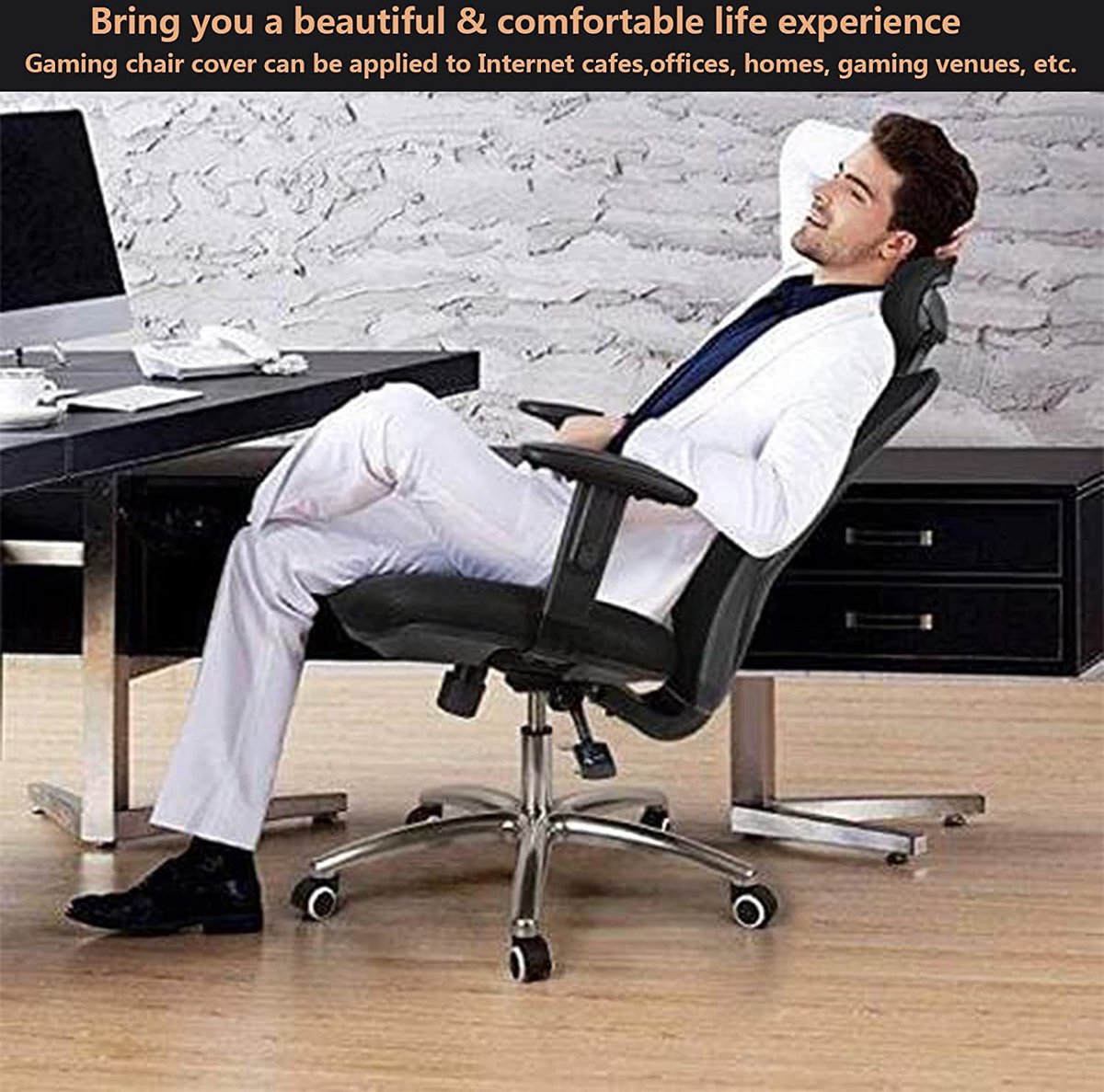 Bens 807H-Synchro-3 luxe ergonomische bureaustoel met hoofdsteun, ook