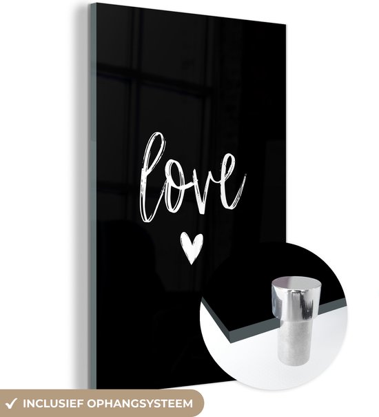 MuchoWow® Glasschilderij 60x90 cm - Schilderij acrylglas - Spreuken - Love - Vriendin - Quotes - Foto op glas - Schilderijen