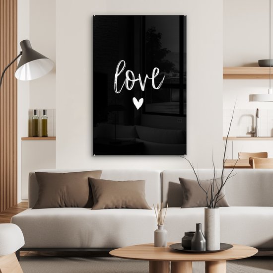 MuchoWow® Glasschilderij 60x90 cm - Schilderij acrylglas - Spreuken - Love - Vriendin - Quotes - Foto op glas - Schilderijen