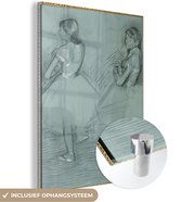 MuchoWow® Glasschilderij 90x120 cm - Schilderij acrylglas - Two dancers - Schilderij van Edgar Degas - Foto op glas - Schilderijen