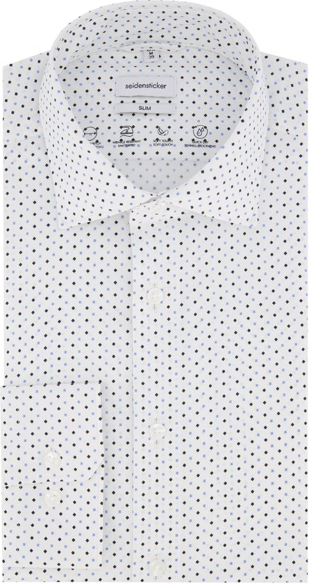 Seidensticker overhemd wit geprint