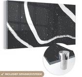 MuchoWow® Glasschilderij 120x60 cm - Schilderij acrylglas - Lijn - Minimalisme - Design - Foto op glas - Schilderijen