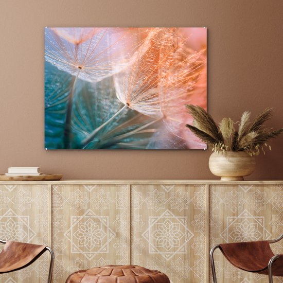 MuchoWow® Peinture sur Verre - Bloem - Pissenlit - Plante - 80x60 cm - Peintures sur Verre Acrylique - Photo sur Glas