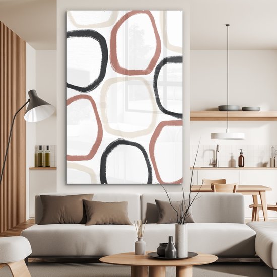 MuchoWow® Peinture sur verre 100x150 cm - Peinture sur verre acrylique - Minimalisme - Formes géométriques - Pastel - Motifs - Photo sur verre - Peintures