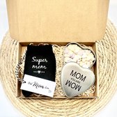 Moederdag cadeauset | Super Mom | Sokken (maat 35/38) en Snoepblikje | Mama | Verjaardag Moeder