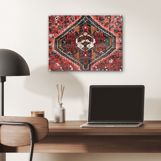 MuchoWow® Peinture sur Verre - Tapis Persan Handgemaakt - 40x30 cm - Peintures sur Verre Acrylique - Photo sur Glas