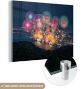 MuchoWow® Peinture sur verre - Feux d'artifice au Japon - 120x90 cm - Peintures acrylique - Photo sur Glas