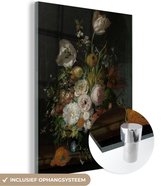 MuchoWow® Peinture sur verre - Nature morte avec des fleurs dans un vase en verre, Rachel Ruysch, vers 1690 - vers 1720 - 90x120 cm - Peintures sur verre acrylique - Photo sur Glas