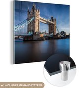 MuchoWow® Glasschilderij 90x90 cm - Schilderij acrylglas - Tower Bridge - Theems - Londen - Foto op glas - Schilderijen