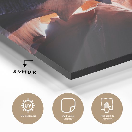 Peinture sur Verre - Lumière du Soleil dans le Canyon de l'Antelope - 180x120 cm - Peintures sur Verre Peintures - Photo sur Glas